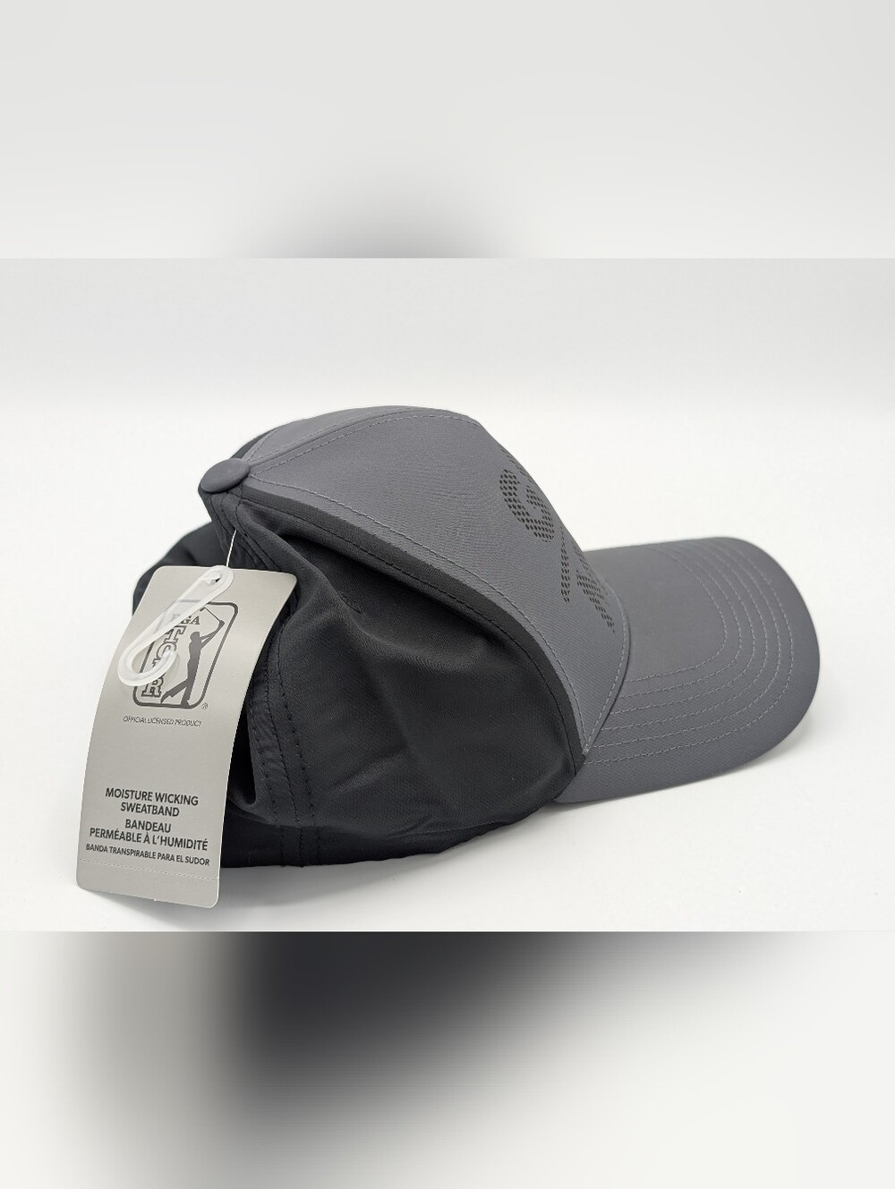 PGA Tour Cap Charcoal Black 'GOLF MORE' Mesh Adjustable One Size - Picture 5 of 8